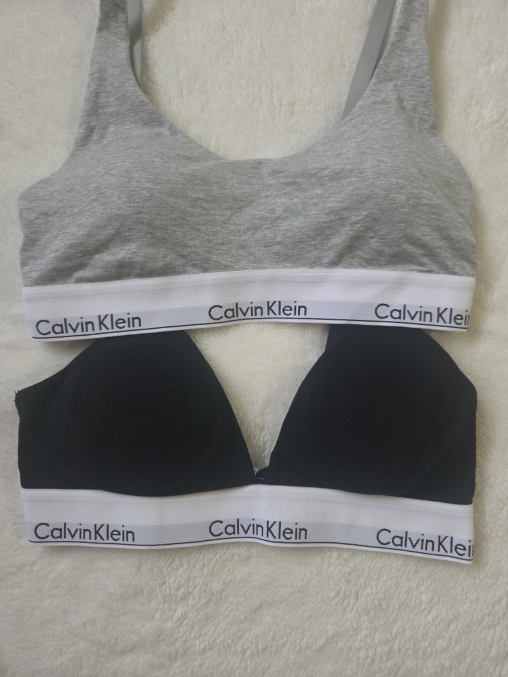 Calvin Klein Grey & Black Bralette Set